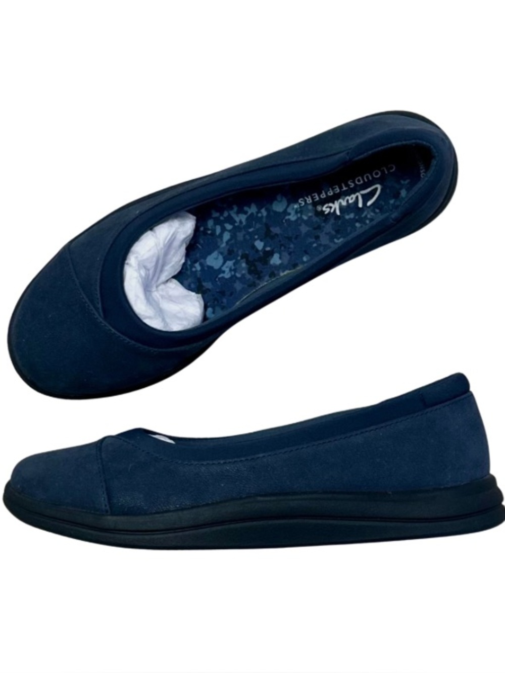 New in Box - Clarks Navy Suede Women's Slip-On Loafers